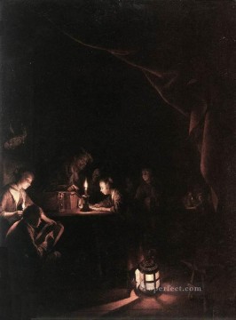 La edad de oro de la escuela nocturna Gerrit Dou Pinturas al óleo